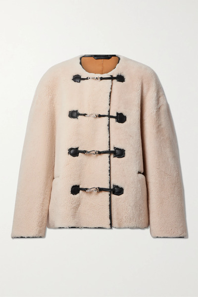  Toteme Toteme - Leather-trimmed Shearling Jacket - Cream 