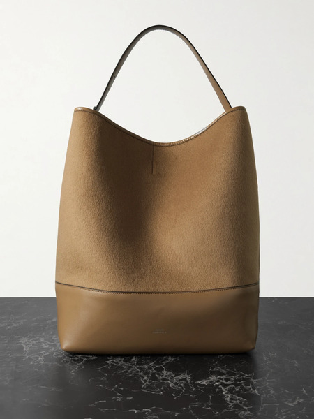  Toteme Toteme - Leather-trimmed Wool Tote - Camel 