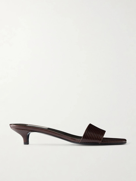  Toteme Toteme - Lizard-effect Leather Sandals - Brown 