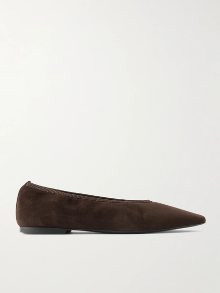  Toteme Toteme - Minimalist Suede Ballet Flats - Chocolate 