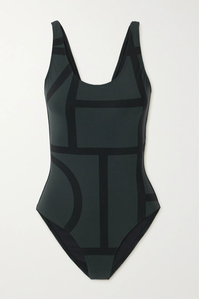  Toteme Toteme - Monogram Printed Recycled Swimsuit - Black 