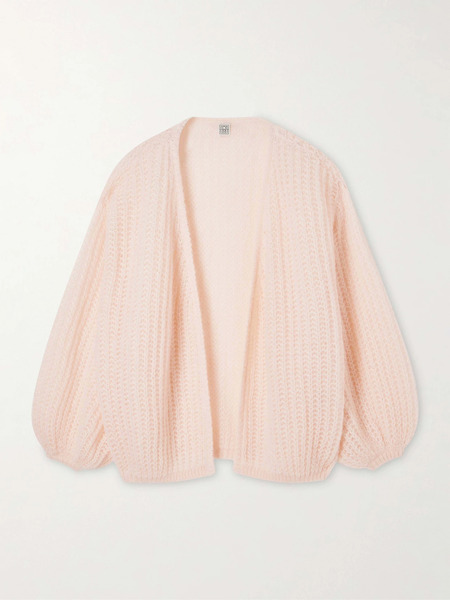  Toteme Toteme - Open-knit Mohair-blend Cardigan - Baby Pink 