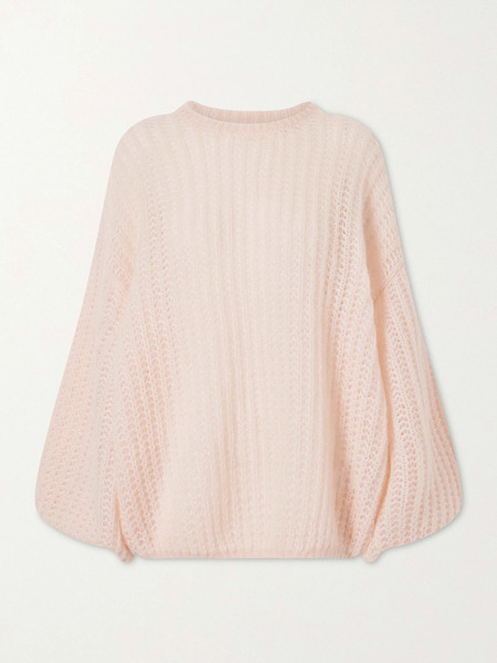  Toteme Toteme - Open-knit Mohair-blend Sweater - Baby Pink 