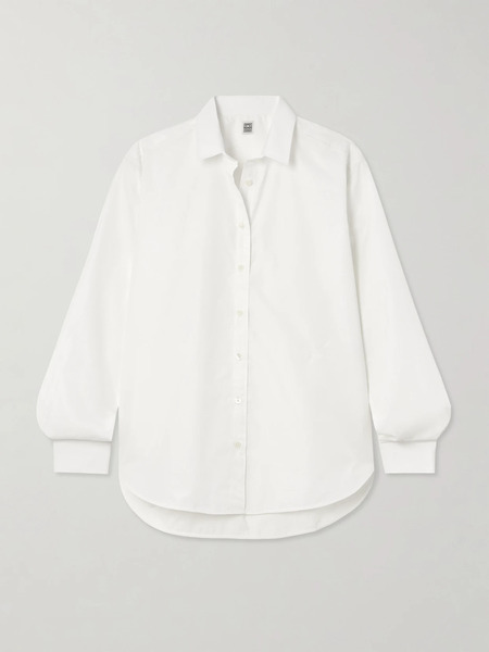  Toteme Toteme - Oversized Embroidered Organic Cotton-poplin Shirt - White 