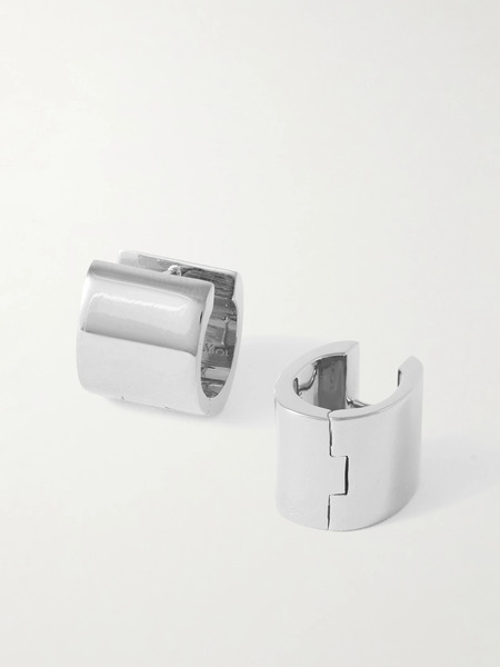  Toteme Toteme - Petite Signature Recycled Rhodium-plated Hoop Earrings - Silver 