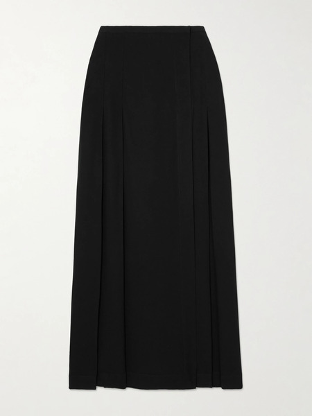  Toteme Toteme - Pleated Crepe Maxi Wrap Skirt - Black 