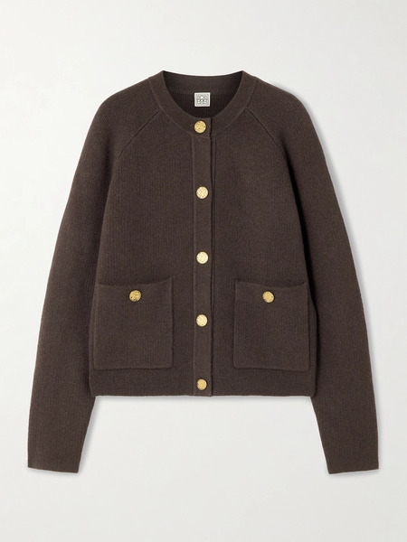  Toteme Toteme - Ribbed Wool-blend Cardigan - Brown 
