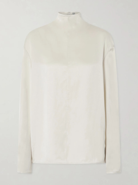  Toteme Toteme - Satin Turtleneck Blouse - Ecru 