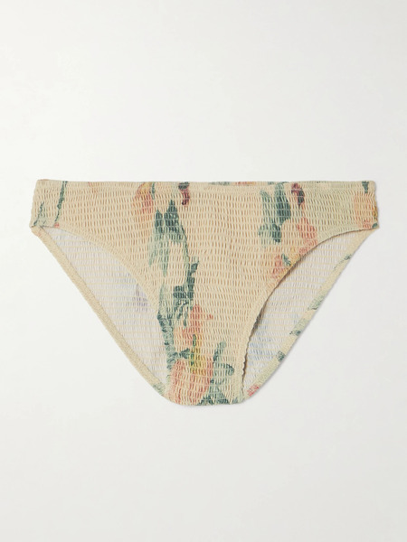  Toteme Toteme - Shirred Floral-print Recycled Bikini Briefs - Pink 