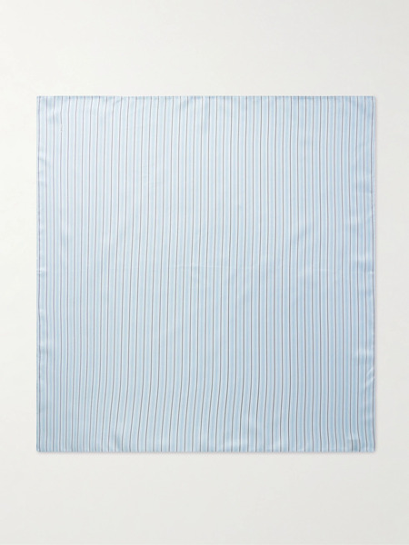  Toteme Toteme - Signature Striped Silk-twill Scarf - Light Blue 