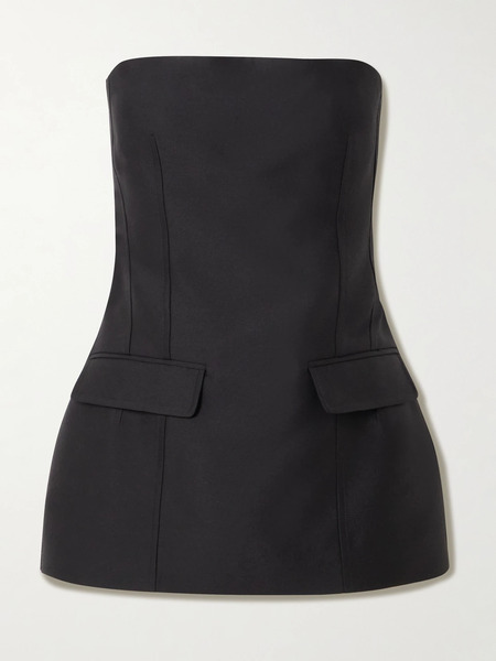  Toteme Toteme - Strapless Wool And Silk-blend Bustier Top - Black 