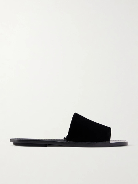  Toteme Toteme - Studded Velvet Slides - Black 