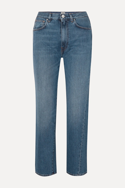  Toteme Toteme - Twisted Seam High-rise Straight-leg Jeans - Mid Denim 