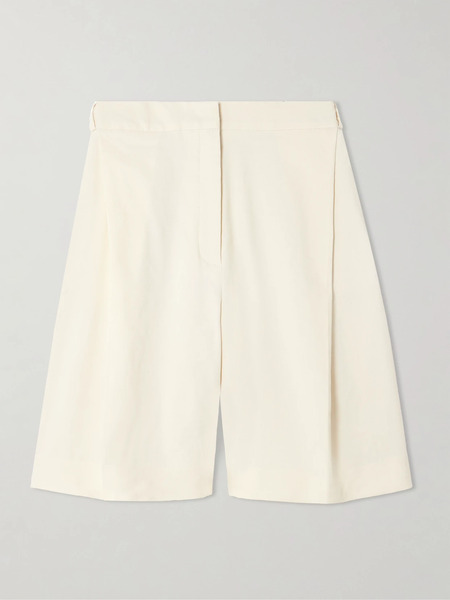  Tove Tove - Bella Pleated Linen-blend Shorts - Off-white 