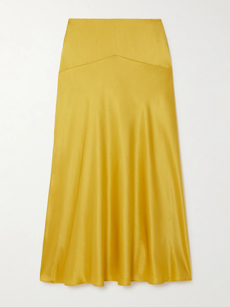  Tove Tove - Clover Silk-satin Midi Skirt - Gold 