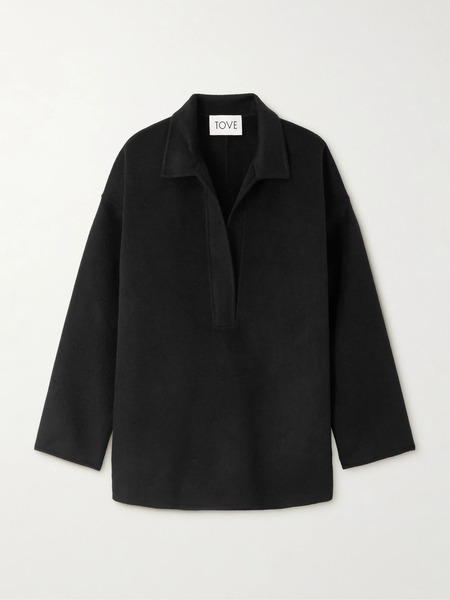  Tove Tove - Deryn Wool-blend Polo Shirt - Black 