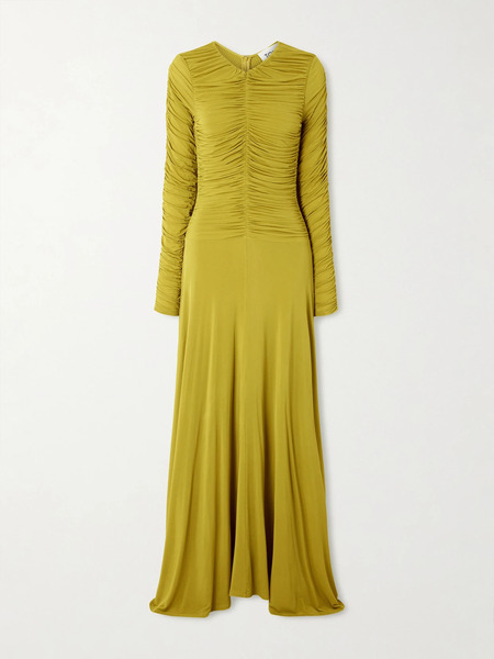  Tove Tove - Eira Gathered Jersey Gown - Chartreuse 