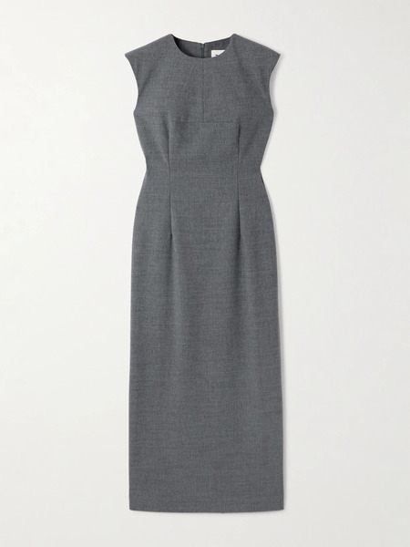  Tove Tove - Estelle Pinstriped Woven Midi Dress - Gray 