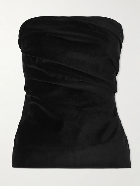  Tove Tove - Izel Cotton And Modal-blend Velvet Top - Black 