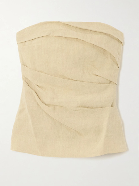  Tove Tove - Izel Linen Bandeau Top - Beige 