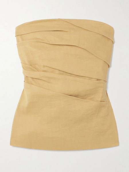  Tove Tove - Izel Linen Bandeau Top - Beige 
