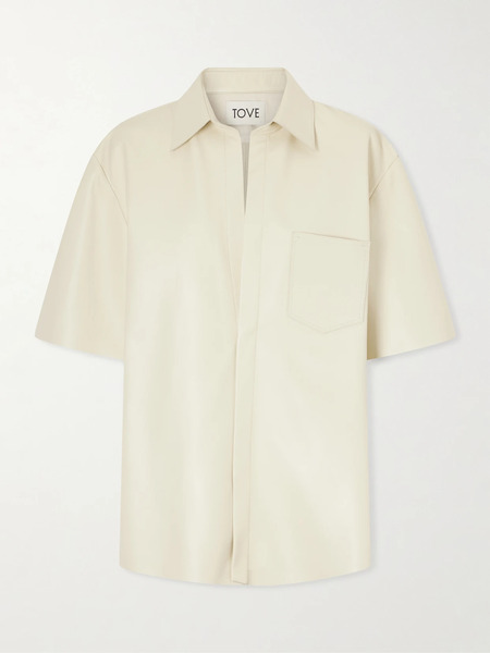  Tove Tove - Jiayun Leather Shirt - Cream 