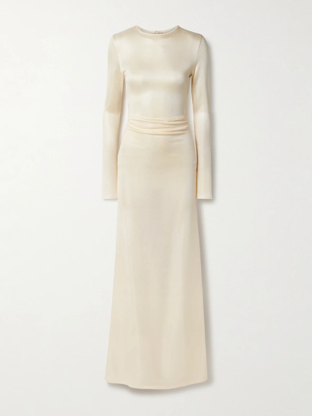  Tove Tove - Luella Gathered Stretch-knit Maxi Dress - Cream 