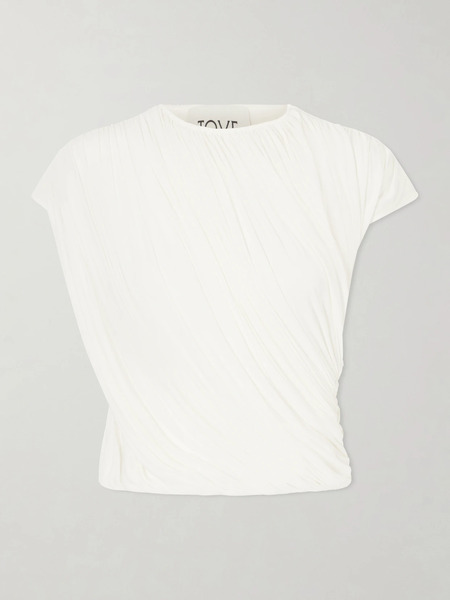  Tove Tove - Murle Ruched Jersey Blouse - White 
