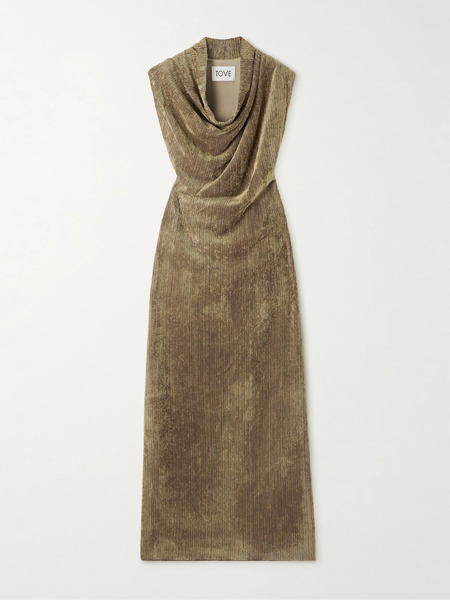  Tove Tove - Naeve Ribbed Chenille Maxi Dress - Green 