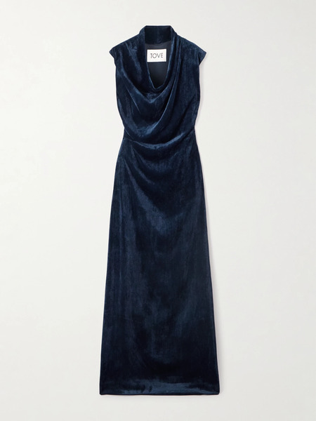 Tove Tove - Naeve Ribbed Chenille Maxi Dress - Navy 