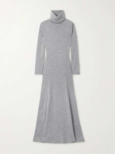  Tove Tove - Suzette Wool And Silk-blend Turtleneck Midi Dress - Gray 