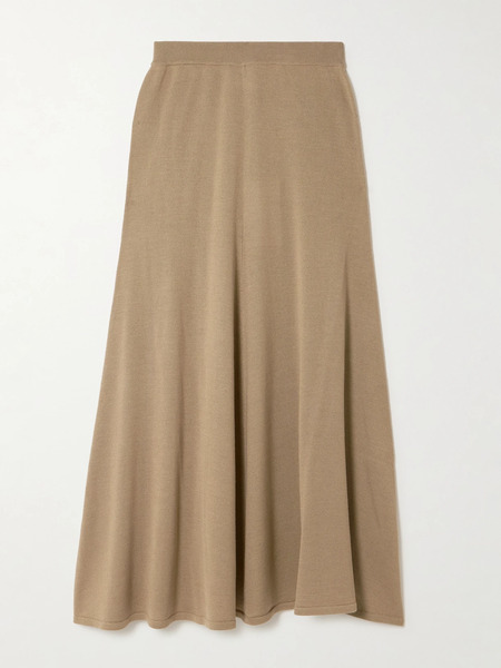  Tove Tove - Thora Merino Wool And Silk-blend Maxi Skirt - Beige 