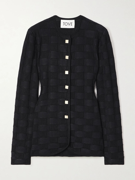  Tove Tove - Uma Jacquard-knit Cardigan - Black 