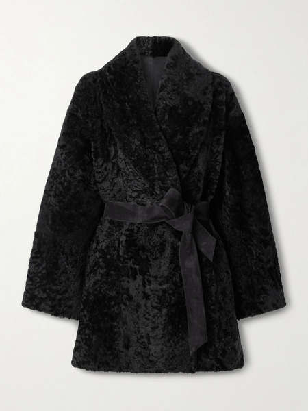  Tove Tove - Vanessa Belted Shearling Coat - Black 