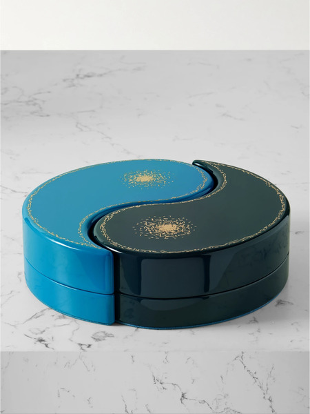  Trove Trove - Yin Yang Lacquered Wood Jewelry Box - Navy 