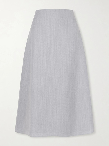  Twp Twp - A-line Wool Midi Skirt - Light Blue 