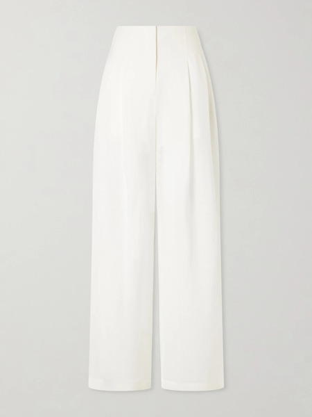  Twp Twp - Carries Linen And Silk-blend Wide-leg Pants - Ivory 