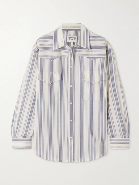  Twp Twp - Dutton Striped Twill Shirt - Blue 