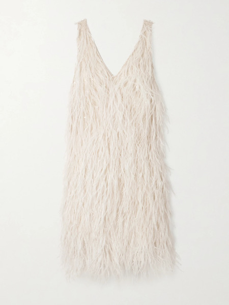  Twp Twp - Embellished Mesh Mini Dress - Ivory 