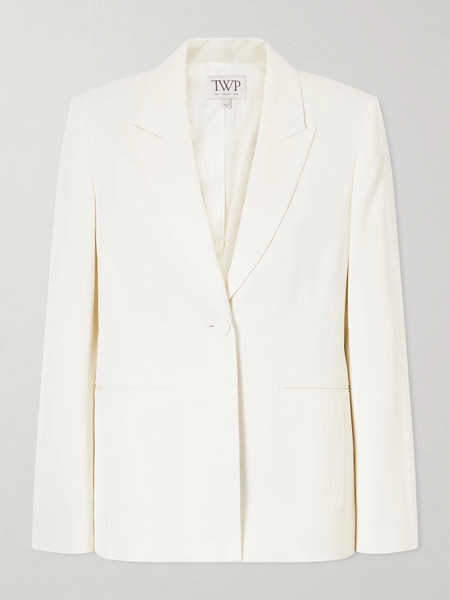  Twp Twp - Her Fit Satin Blazer - Off-white 