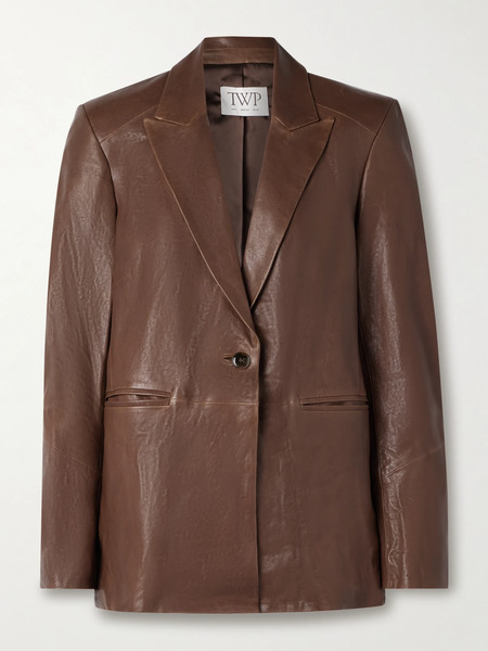  Twp Twp - James Leather Blazer - Tan 