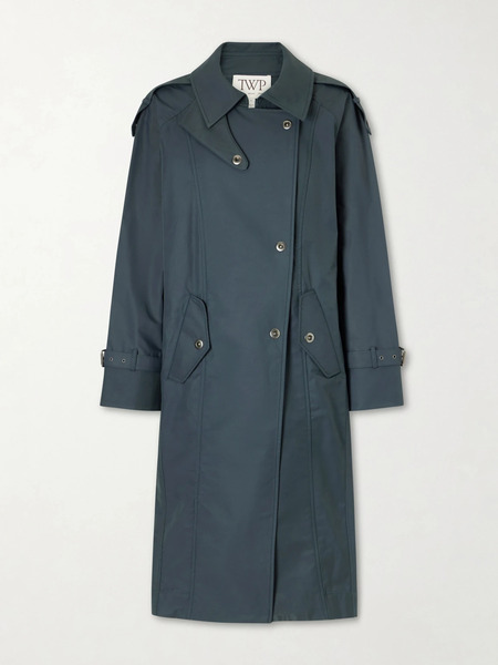  Twp Twp - Long Bogie Cotton-blend Canvas Trench Coat - Blue 