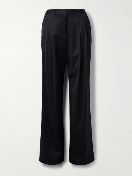  Twp Twp - Sullivan Pleated Linen Straight-leg Pants - Navy 