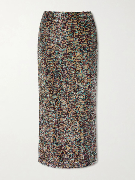  Twp Twp - Sylkie Sequined Crepe De Chine Maxi Skirt - Multi 