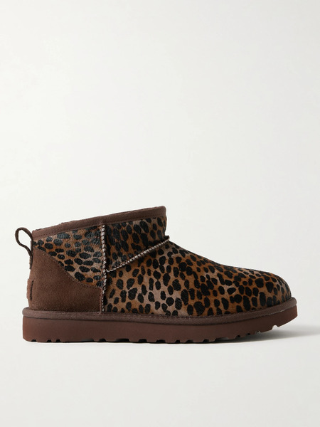 Ugg Ugg - Classic Ultra Mini Caspian Leopard-print Calf Hair Boots - Leopard Print 