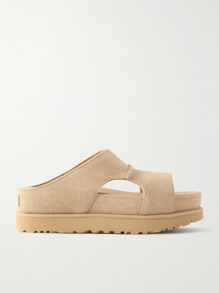  Ugg Ugg - Goldenstar Hi Cutout Slide Suede Flats - Camel 