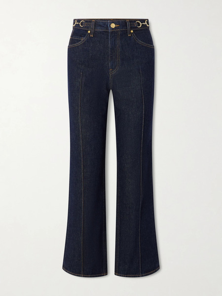  Ulla Johnson Ulla Johnson - Agatha Embellished High-rise Straight-leg Jeans - Black 