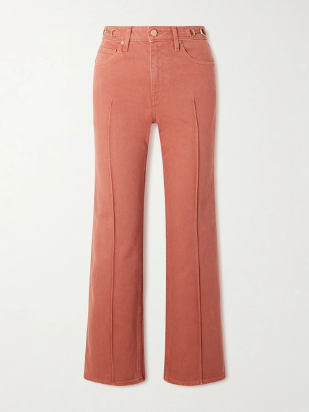  Ulla Johnson Ulla Johnson - Agatha Embellished High-rise Straight-leg Jeans - Brick 