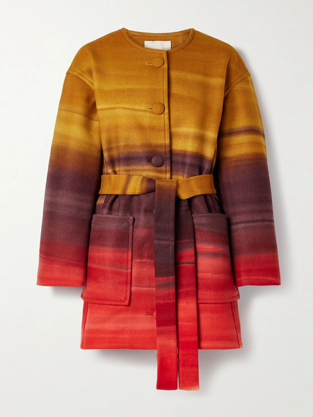  Ulla Johnson Ulla Johnson - Ambrose Oversized Belted Ombré Wool-blend Felt Coat - Multi 