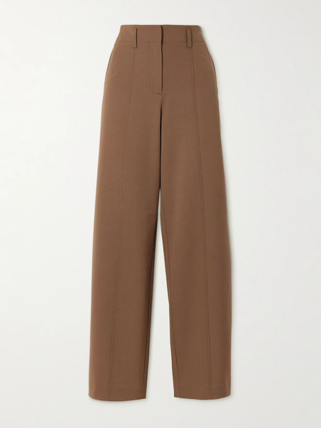  Ulla Johnson Ulla Johnson - Ames Pleated Twill Barrel-leg Pants - Brown 